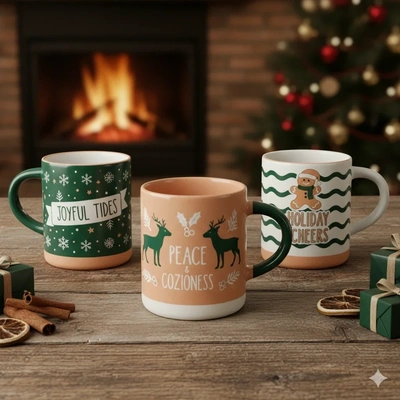  Custom - Christmas - Holiday - Mugs