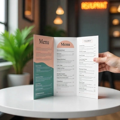  A4 Tri - Folded Menu