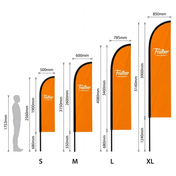  Feather Flags Sizes